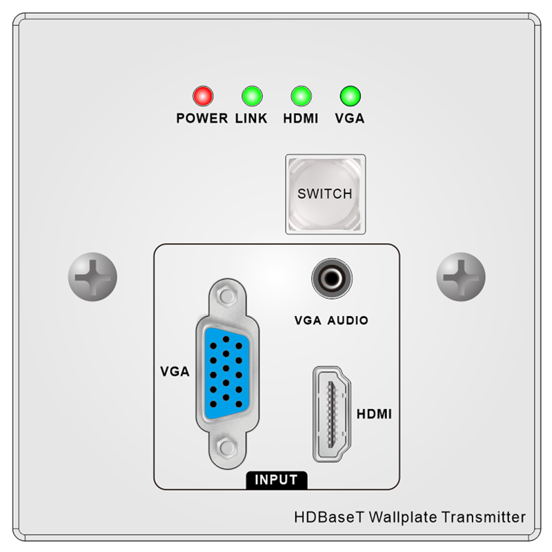 墙面网传发射器HDBT-WALL-HDV-70/100T-86